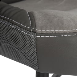 Кресло INTER (24) кож/зам/флок/ткань, серый/металлик, C-36/29/TW-12