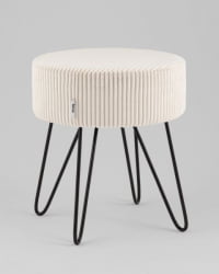 Пуф Спейси велюр рельефный молочный