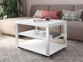 Журнально-обеденный стол Агат 35 Белый шпон