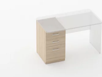 Тумба встраиваемая в стол на 3 ящика Глассй 3.12.14 Бук светлый / Glassy