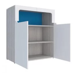 Тумба Палермо Юниор 06 Белый глянец Ясень шимо светлый Синий