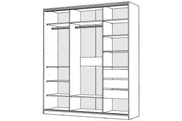 Шкаф-купе 2-х дверный Виктория 1800х584х2300, Белый 18ДЗЗЗДЗЗЗ-ЯППШ-Б 310-944