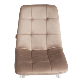 Стул CHILLY (mod. JSC-220) Велюр/металл , 44,5х52,5х88 см, Beige (бежевый) HLR8 / белый