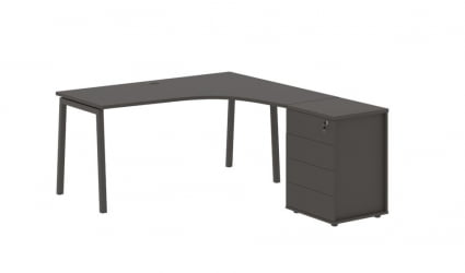 Стол эргономичный с тумбой (правый) ЕДИС ЕЛCЕТ 1518 Р Мокко / EDIS ELCET R