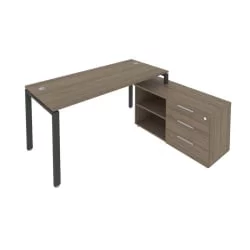 Рабочая станция на П-образном м/к с опорной тумбой правая Metal System Б.РС-СТС-2.4 Пр Вяз/Антрацит