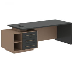 Стол руководителя левый VELION VCT 2390 L Яшма черный Кобра