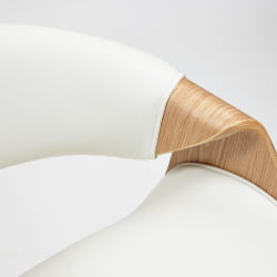 Кресло BEND натуральный, кож/зам белый