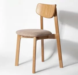 Стул с мягким сиденьем Вега Latte жаккард Орех