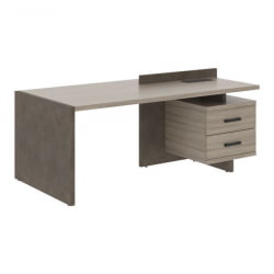 Стол руководителя правый WOOD&STONE СФ-531312 Дрифтвуд Бетон Чикаго темный