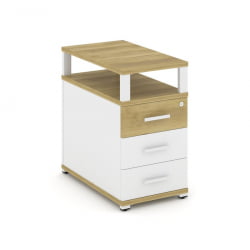 Тумба приставная с 3-мя ящиками и надставкой CONCEPT CN.TGP-001 B/W Дуб Винченцо Белый бриллиант Белый