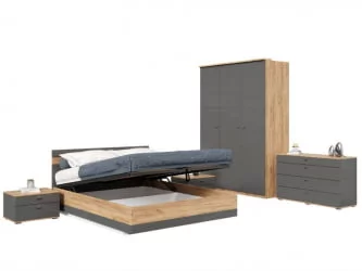 Спальный гарнитур Фиджи №6 Дуб Золотой Антрацит