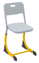 Стул ученический СМАРТЙ регулируемый по высоте (рост 5-7) Желтый/Серый / SMARTY