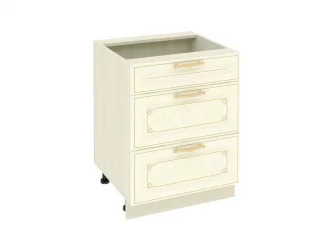 Стол с 3 ящиками (с системой плавного закрывания) Милана 23.91 Сосна Астрид/Ваниль