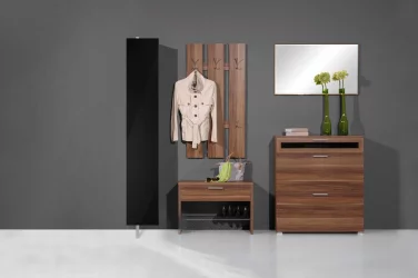 Шкаф в гостиную в черном глянцевом стекле Лупо Шелф (правый) Венге