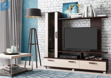 Современная стенка в гостиную Соло 6 Венге Дуб молочный