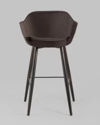 Стул барный Саймон Б велюр Темно-коричневый