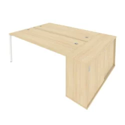 Рабочая станция с опорным шкафом-купе Метал Сйстем Б.РС-СШК-1.5 Акация/Белый / Metal System