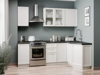 Шкаф кухонный 400 со стеклом Джулия ЛД 284.320.000.018 Белый