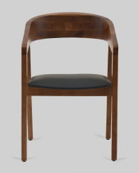 Стул Вудкерри каркас дерево цвет темный орех экокожа черный