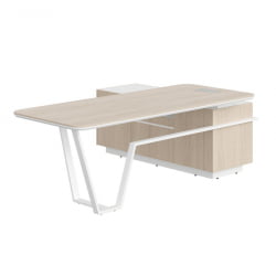 Стол руководителя левый Line СФ-571202.1 Дуб светлый Белый
