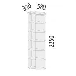 Стеллаж угловой (лев/прав) Тиффани 93.17.1