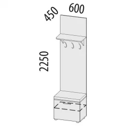 Панель с крючками комбинированная Тиффани 47.09.1 Сосна Астрид Мелинга Игуана Бежевый