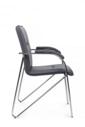 Стул Самба с мягкими подлокотниками СМБ-01Х Хром гальв. Серый / SMB-01H