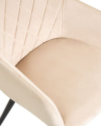 Стул обеденный ДОБРИН РОБЕРТ (черные матовые ножки, велюр В108-98 Бежевый) 2 шт / DOBRIN ROBERT V108-98