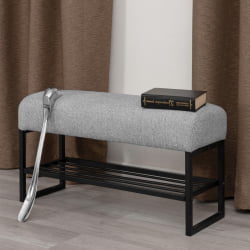 Банкетка Charli Lux/Чарли Люкс БО велюр/букле, VT shape silver