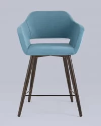 Стул полубарный Саймон ПЛ велюр Пыльно-голубой