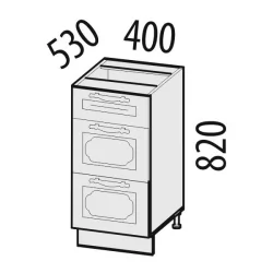 Стол с 3 ящиками (с системой плавного закрывания) Милана 23.90 Сосна Астрид/Ваниль