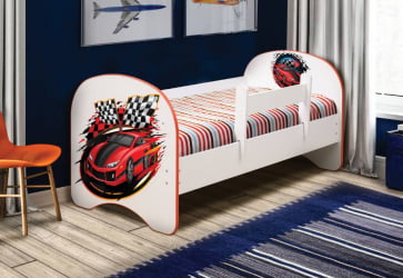 Кровать детская с фотопечатью без ящика 800*1600 Машина