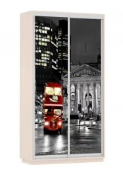 Шкаф-купе двухдверный Экспресс Хит Лондон/Дуб молочный