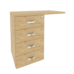 Тумба приставная (универсальная л/пр) ONIX O.TPU-4 Тиквуд Светлый