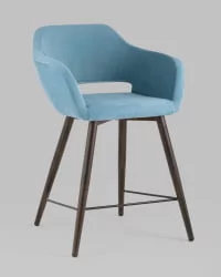 Стул полубарный Саймон ПЛ велюр Пыльно-голубой