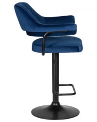 Стул барный DOBRIN CHARLY BLACK (синий велюр (MJ9-117)) 2 шт