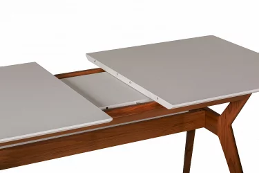 Стол раскладной Нарвик 120-160 ОРЕХ-Белый