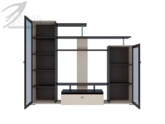 Современная стенка в гостиную Соло 5 Венге дуб молочный