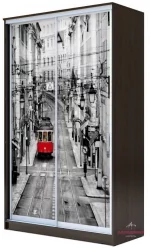 Шкаф-купе с фотопечатью Хит-24-17-77 Лондон Аруба Венге