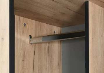 Шкаф угловой с зеркалом Ольга-Лофт 9 Дуб Крафт золотой Темно-серый