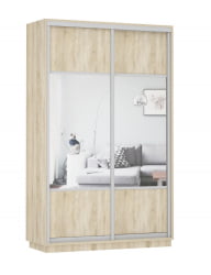Шкаф-купе двухдверный Экспресс Дуо Комби 1400х2400х Дуб сонома / 1400х2400h