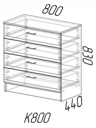 Комод в гостиную Дуб вотан/Белый