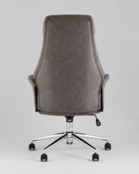 Кресло офисное TopChairs Neoma серый экокожа