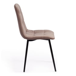 Стул CHILLY MAX Велюр/металл , 45 х 54 х 90 см , серо-бежевый 08/черный
