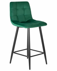 Стул полубарный DOBRIN OLIVIA (черные матовые ножки, зелёный велюр (108-64))