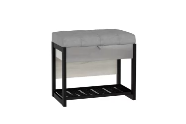 Банкетка 600 Техно ЛД 678.310.000 Дуб Крафт Белый Черный