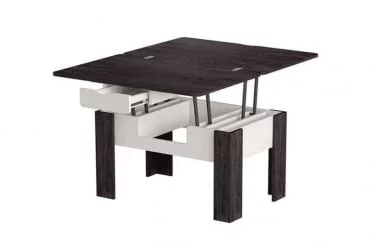 Журнально-обеденный стол Стэп-3 Ясень черный Бодега белый