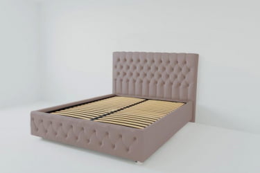 Мягкая интерьерная кровать "Версаль" с ортопедическими латами (металл) Материал фасада: Велюр; Спальное место: 800х2000 мм; Цвет фасада: Темно серый; Цвет корпуса: Темно серый 