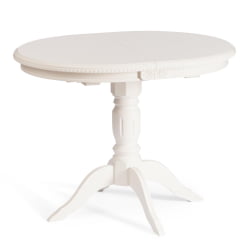 Раздвижной овальный стол STEFANO бук, мдф, 100+30x80x77см, Ivory white