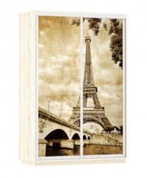 Шкаф-купе со стеклом Экспресс Дуо 1600х2200h Париж/Дуб сонома